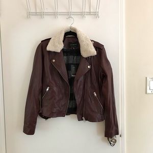 Lucky Brand Maroon Leather Jacket